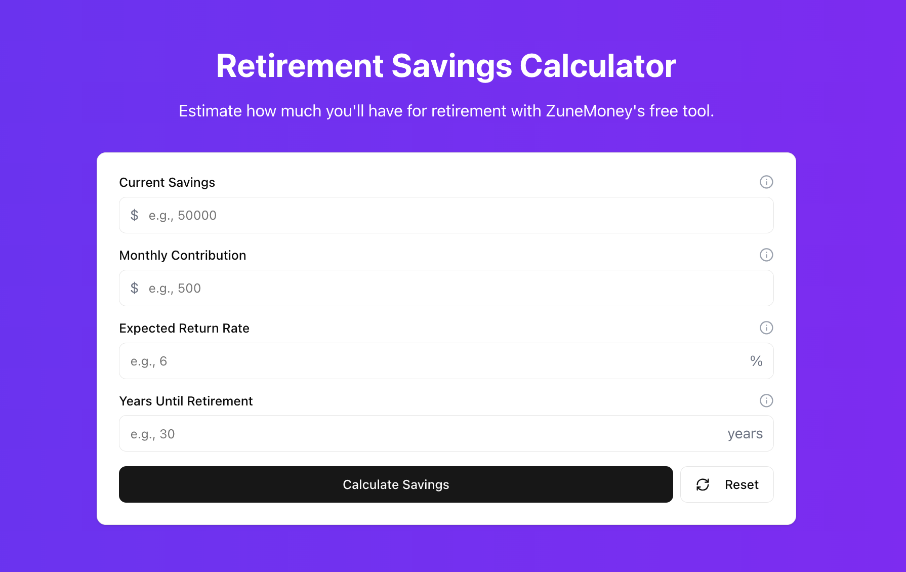 Retirement Calculator